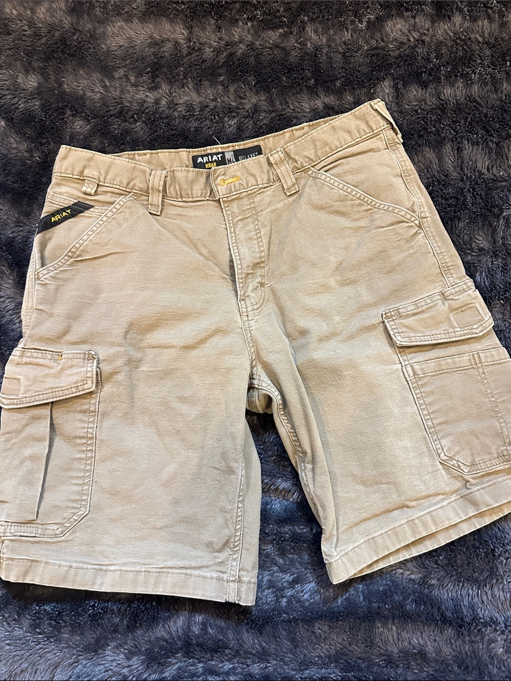Ariat Tan Cargo Shorts with Multiple Pockets